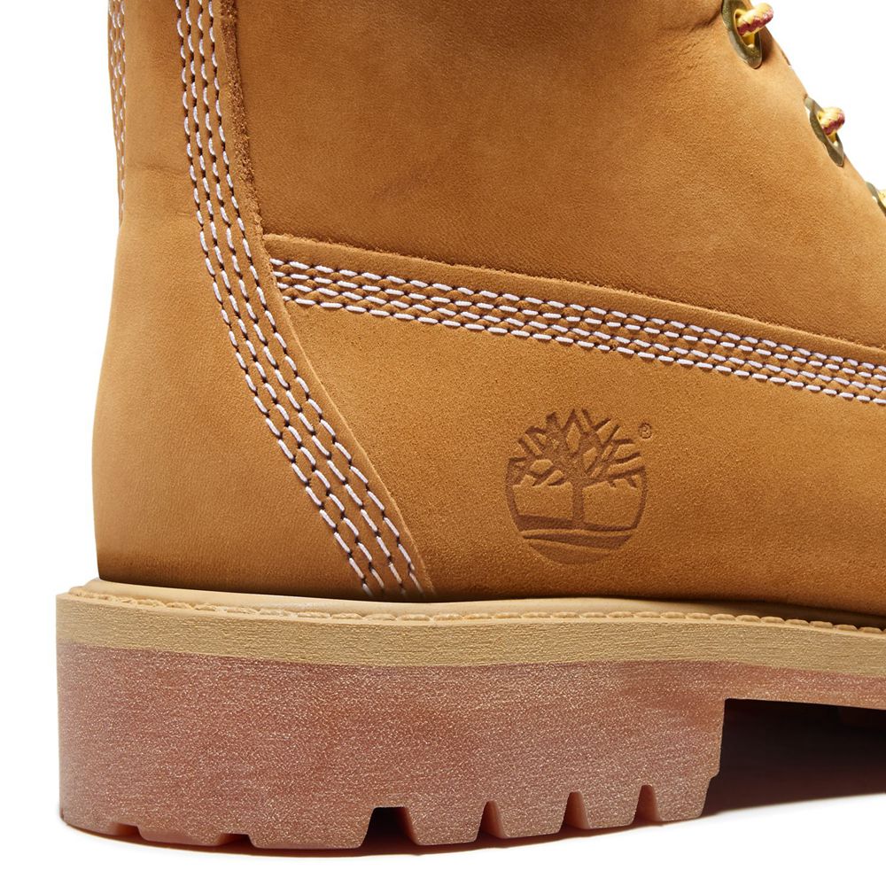 Timberland 6-Inch Μποτακια Παιδικα Καφε - Junior Premium Waterproof - Greece 3942605-RH